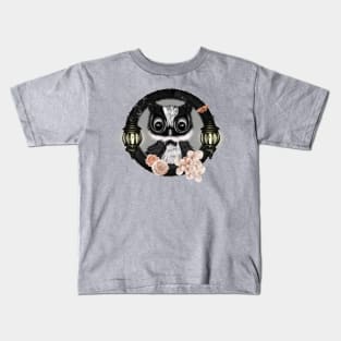 Cute little owl with flowers Kids T-Shirt